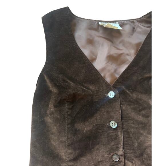 Vintage | 100% Cotton Unisex Brown Velvet Vest | Size 12 - Picture 2 of 5